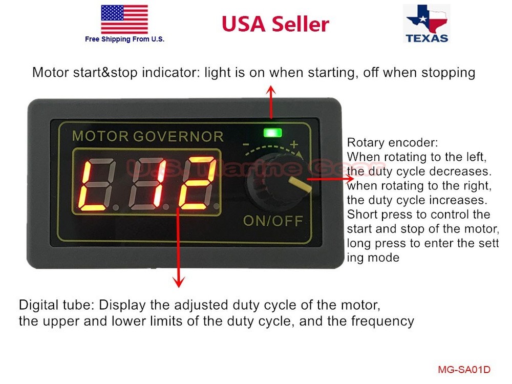 5V-30V Voltage Regulator DC Motor Speed Controller PWM Frequency Duty Cycle LED