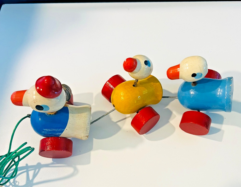 Vintage Brio Three Duck Pull Toy