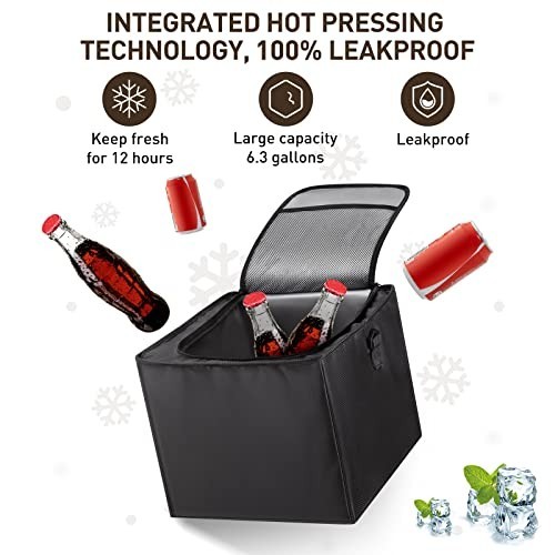 4-in-1 Car Trunk Organizer with Leakproof Cooler Bag, Foldable Multi-Compartment