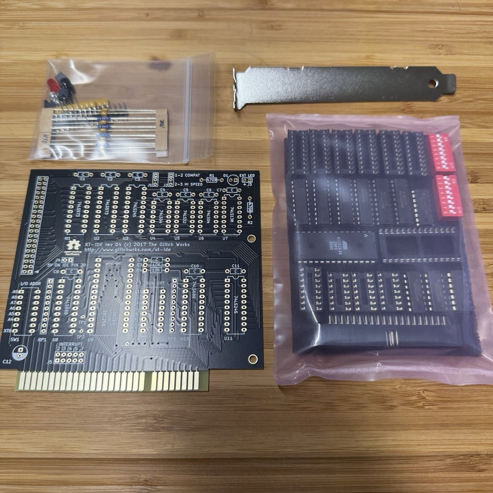 XT-IDE ISA 8-Bit IDE Controller DIY Kit XTIDE Including Bracket & Sockets