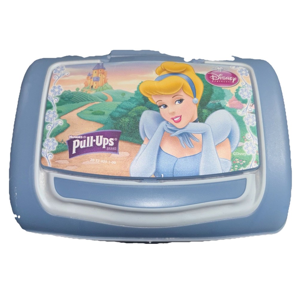 Vtg HTF Refillable Huggies Wipes Container Disney Figures Cinderella Pull-Ups