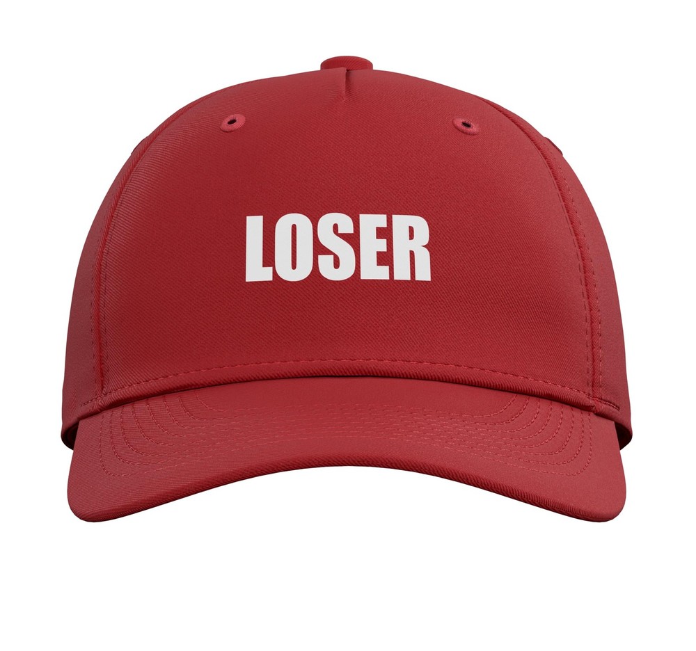 Loser Adjustable Printed Baseball Hat, Red One Size,