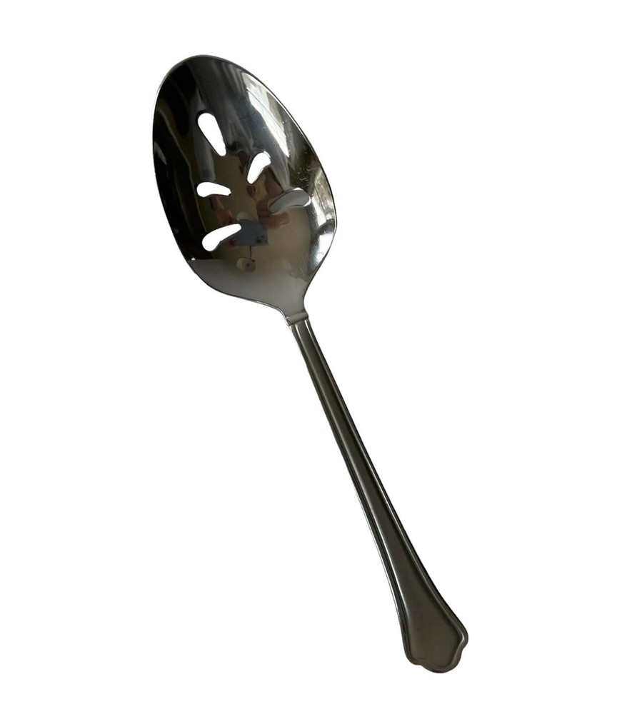 Pfaltzgraff Stainless Steel 18/0 Slotted Serving Spoon Flatware Silverware