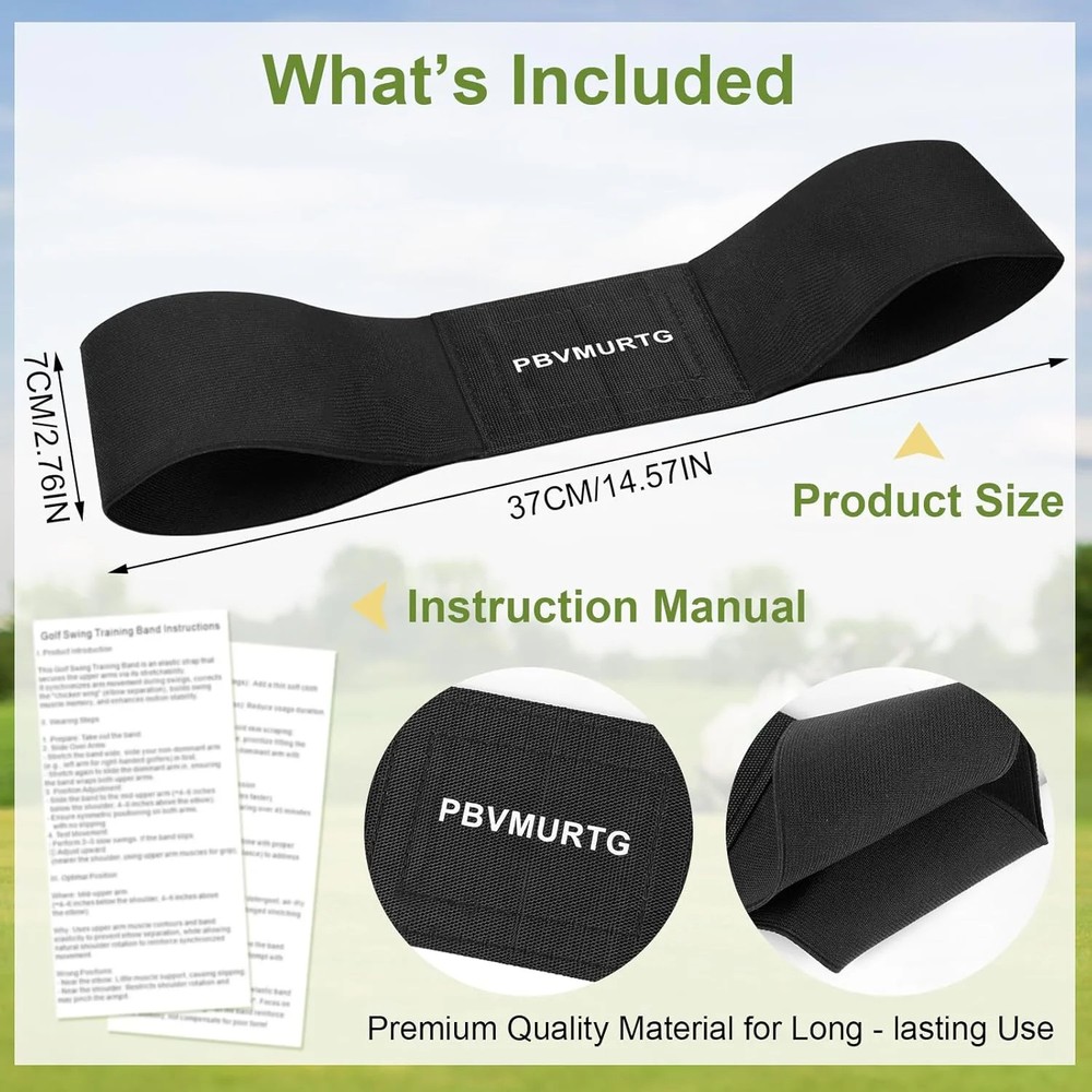 Golf Swing Training Aid with Instructions for use，Swing Correcting Arm Band With