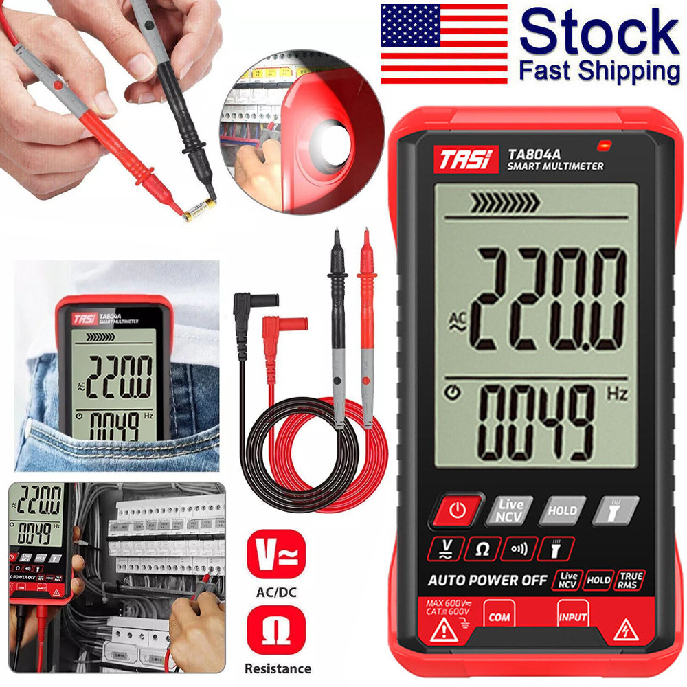 Digital Multimeter Voltmeter AC DC Volt Meter Ohmmeter Auto Range Tester w/Light
