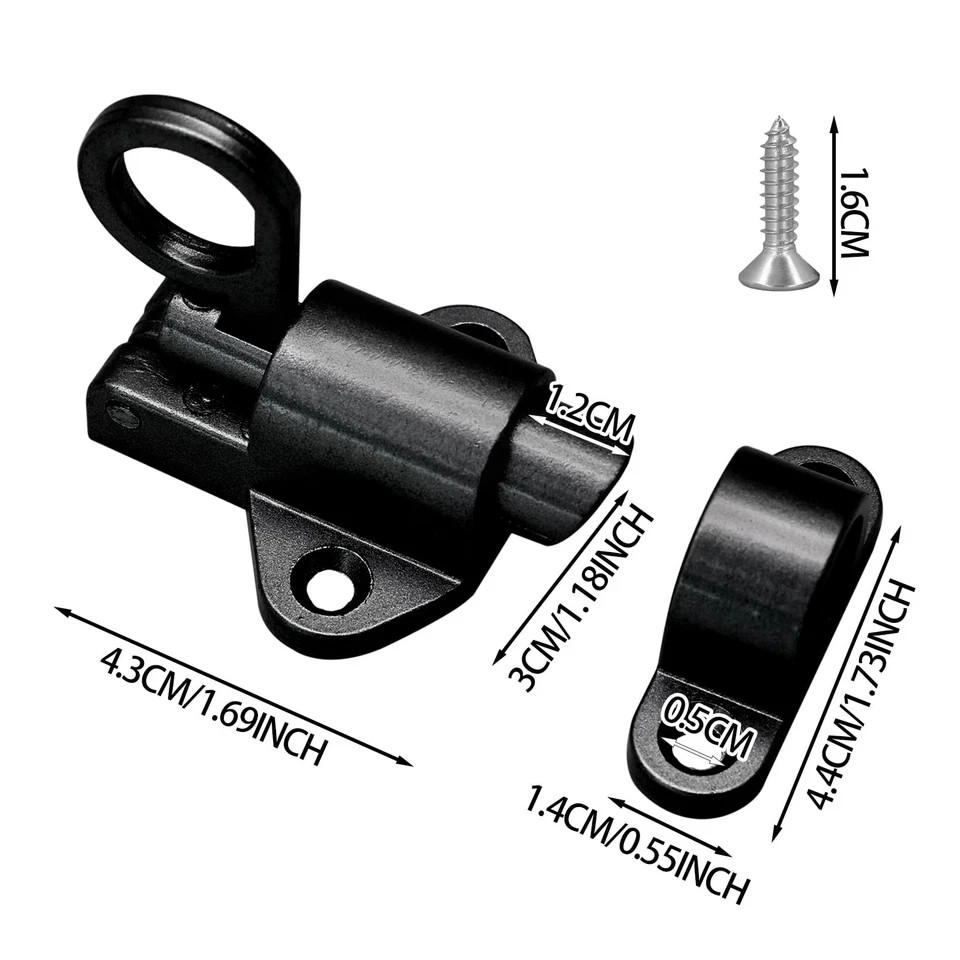 4 Packs Self Closing Latch Spring Door Lock Resilient Bolt Security Automatic