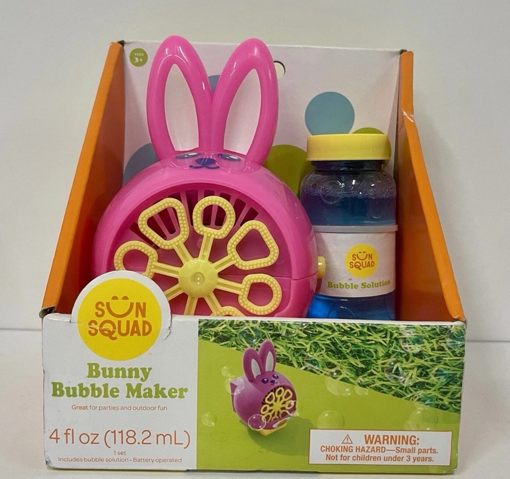 Sun Squad Bunny Bubble Maker Includes Bubbles Battery Operated New & Sealed
