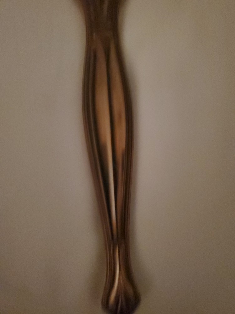 Vintage art deco brass handheld vanity mirror