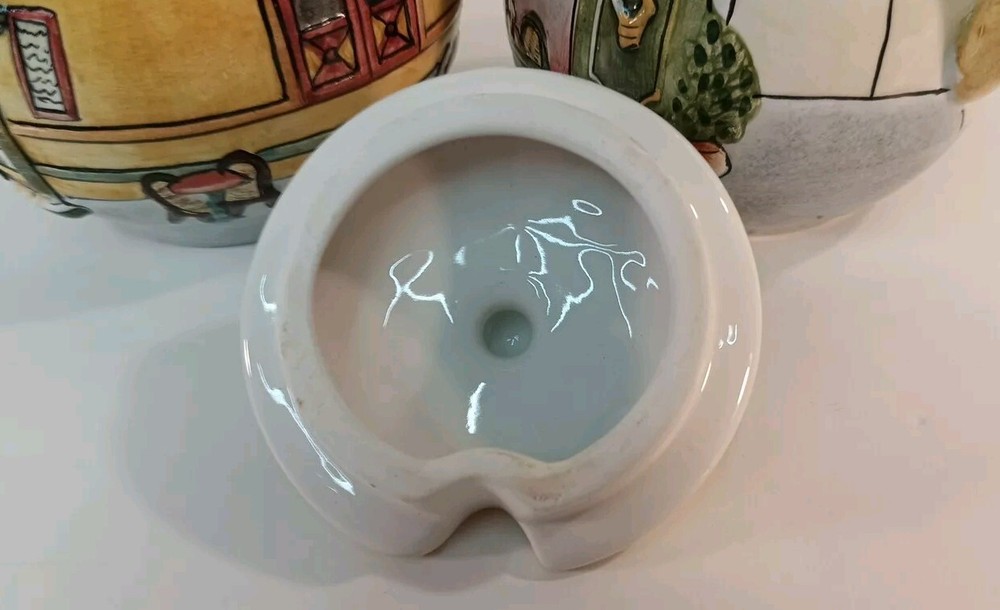 Sakura Hand Painted Earthenware Sugar & Creamer Paris Bistro Set