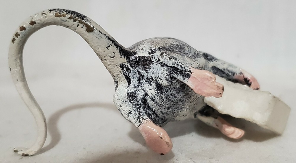 Vienna Bronze Mouse Figurine with Quartz Cheese