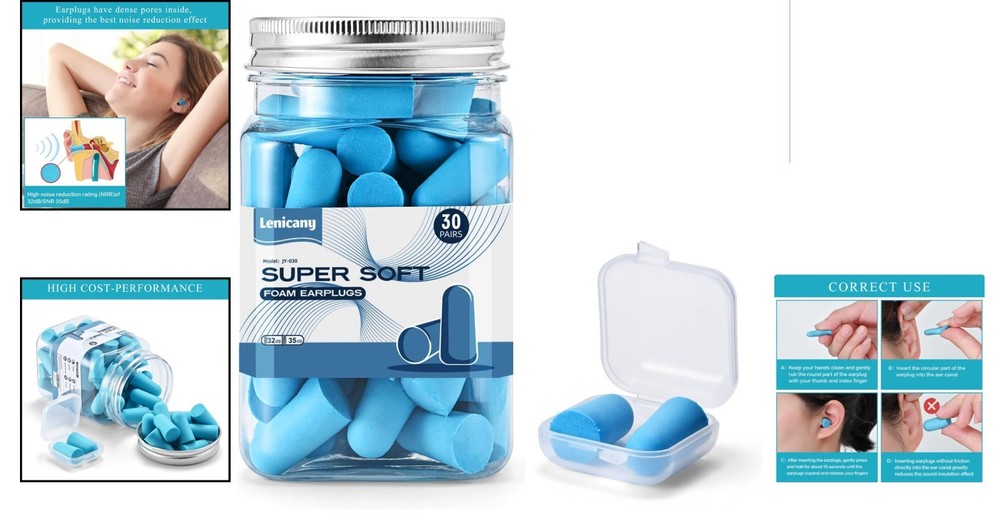 High-Performance 32dB Noise Cancelling Earplugs - Ideal for Sleeping & Shooting