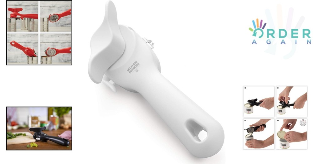 Can Opener White Plastic Effortless Safe LidLifter Ring-Pull Kitchen Tool