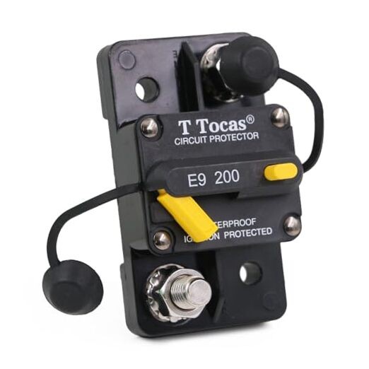 E9 3/8" Studs 200 Amp Circuit Breaker with Manual Reset 12V- 200A Surface-Mount