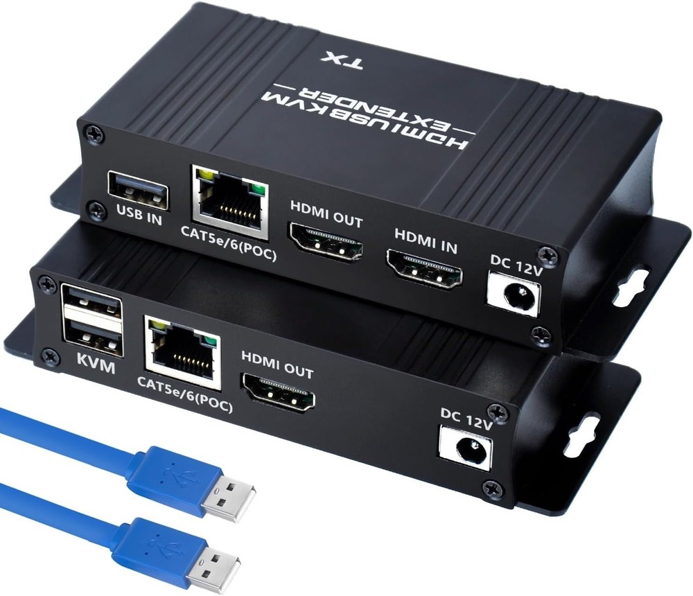 Zero Latency 1080P HDMI KVM USB Extender up to 164ft - Plug & Play Easy Setup