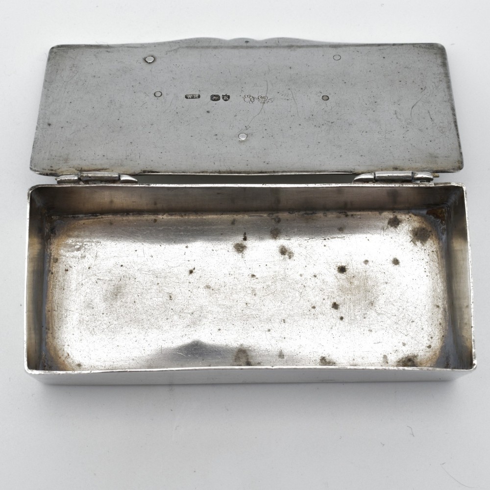 Antique Victorian Solid Silver Snuff Box Trinket Box Cherubs 1885
