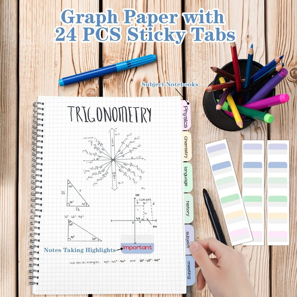 Graph Paper Notebook, 8.5" x 11" Spiral Notebook, A4 Graph Notebook Journal, ...