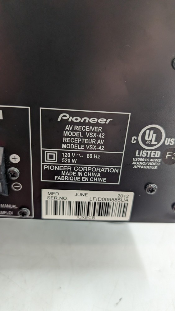 Pioneer VSX-42 Receiver w/Remote bundle *TESTED* GC-6424