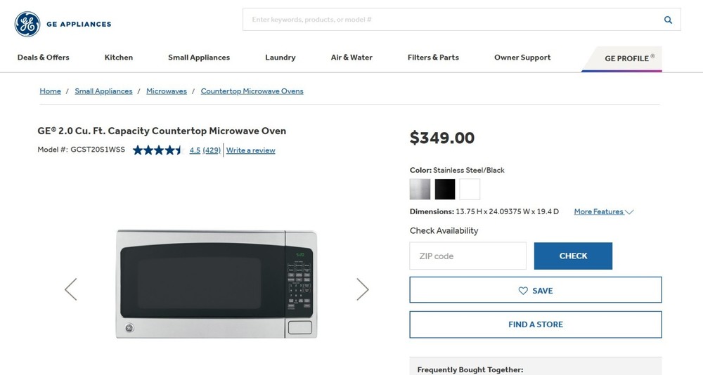 GE Countertop Microwave 2.0cu