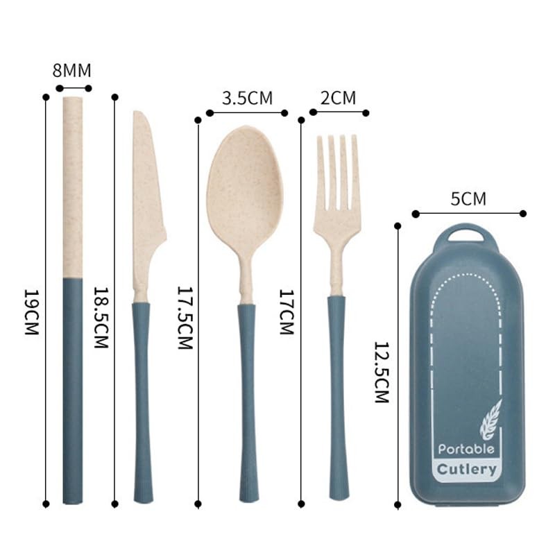4Pack Folding Cutlery Set with Case, Travel Foldable Collapsible Portable Whe
