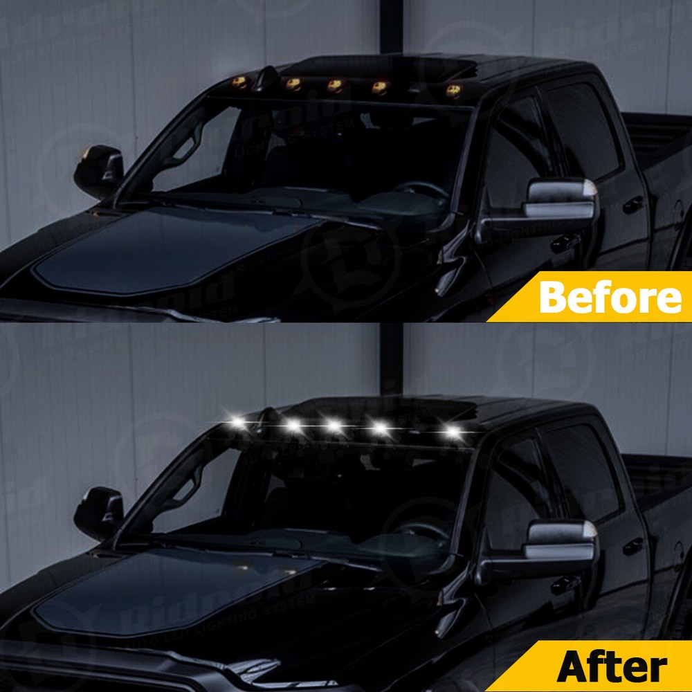 5x For Dodge RAM 1500 2500 3500 LED Smoked Lens Rooftop Cab Running Marker Light