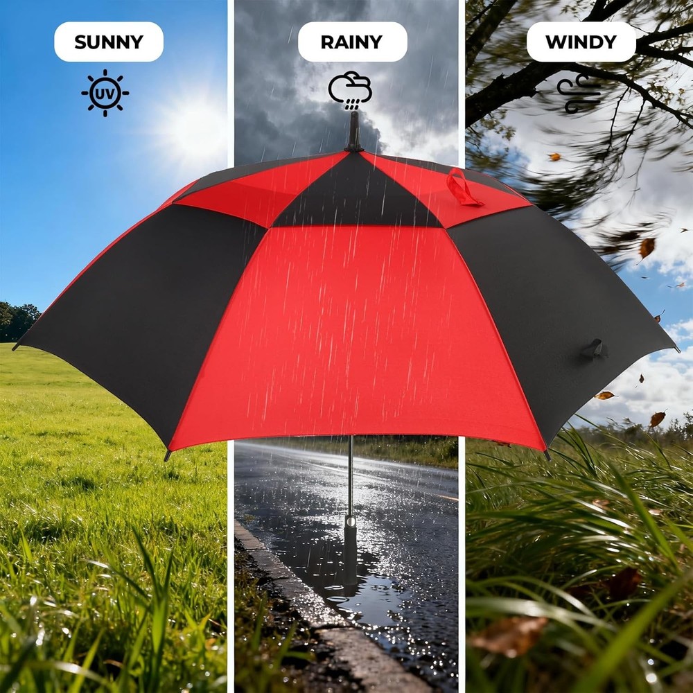 Automatic Open Golf Umbrella, 54/62/68/72 inch Extra Large Oversize Double Canop