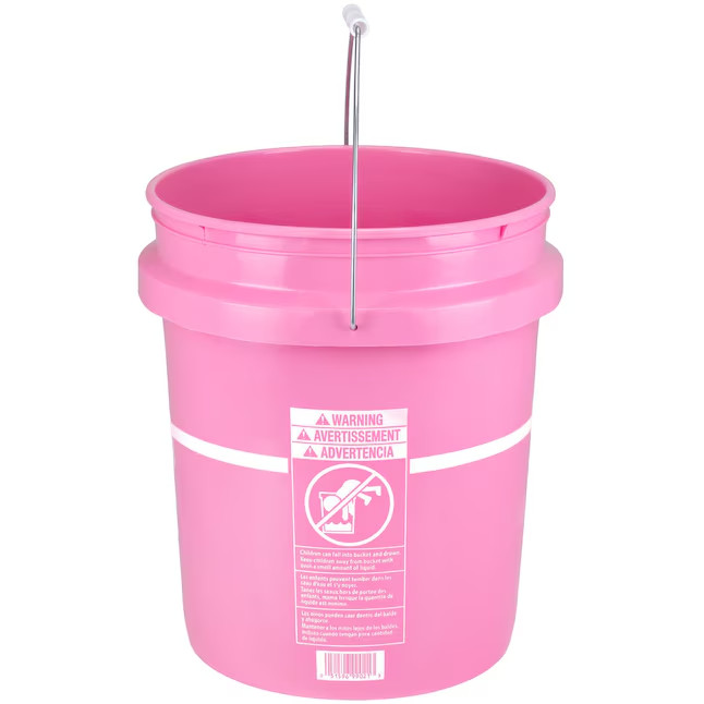 Project Source Pink 5-gallon Plastic Pink General bucket
