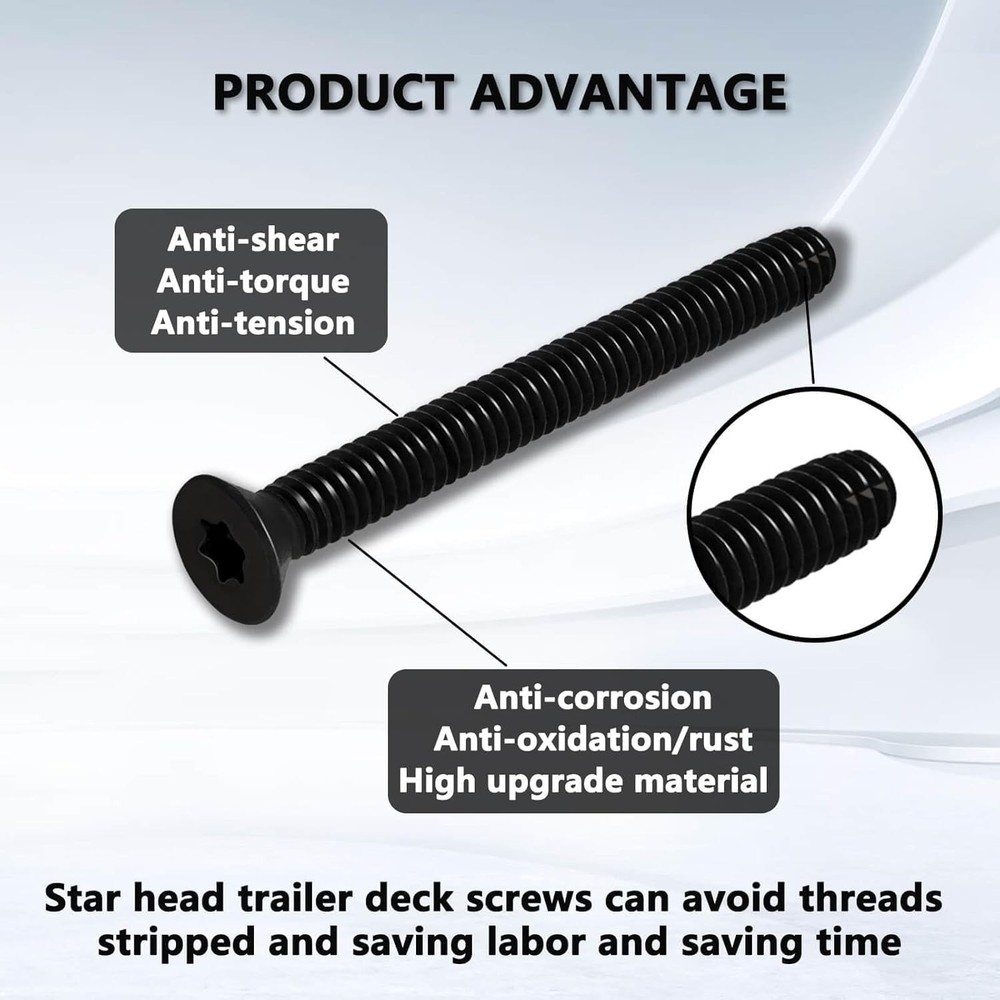 100 Pack 1/4-20 X 2 1/2 Trailer Deck Screws Self Tapping, Flat Head Floorboard T