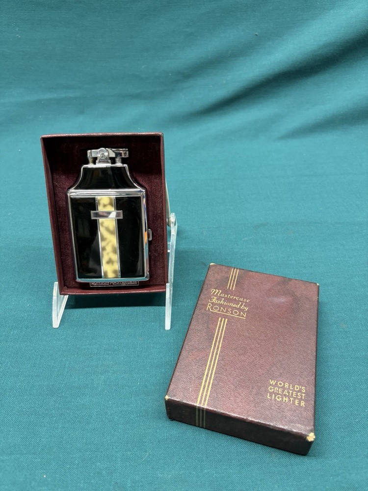 Vintage Art Deco Ronson Mastercase Lighter and Cigarette Case in Original Box