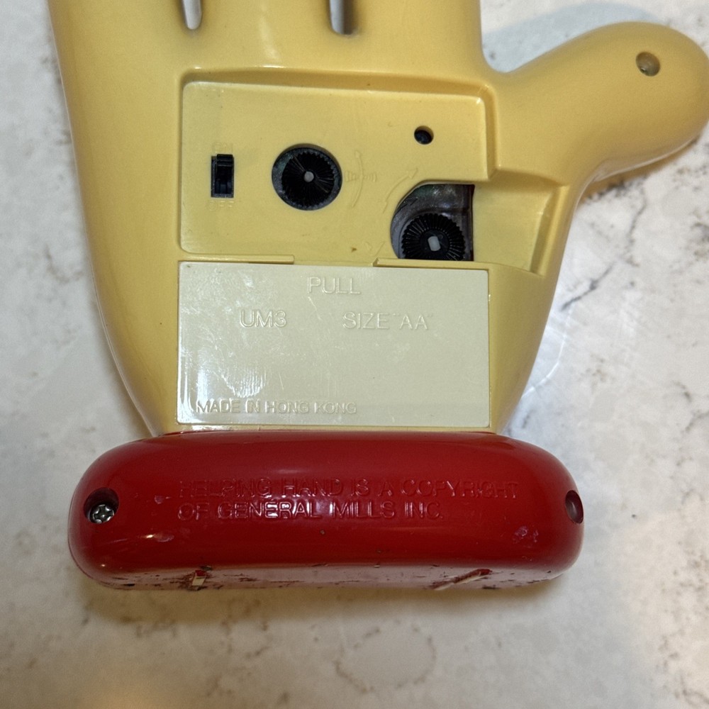 Vintage Hamburger Helper Helping Hand Clock • Clock And Alarm Work • Hands Glow