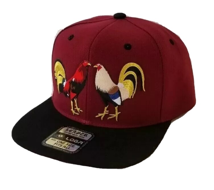 MEXICO 2 GALLOS HAT MARRON BLACK SNAP BACK ADJUSTABLE NEW
