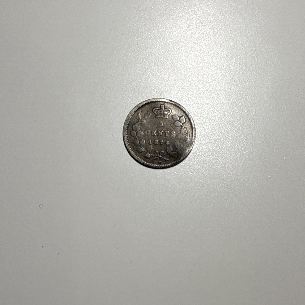 1874-H 5 Cent Canada Silver! Rare!