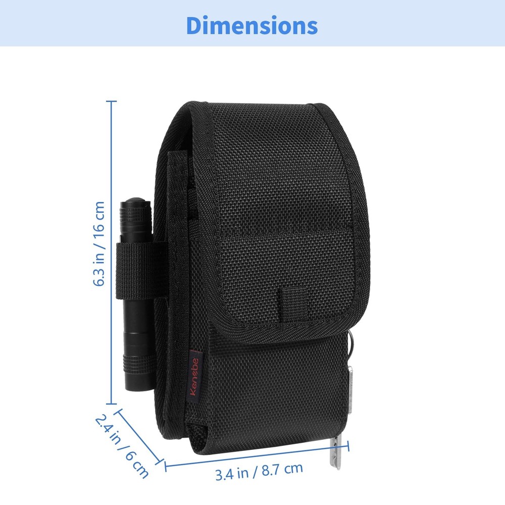 KENOBE Belt EDC Pouch, 5-Pocket Multi-Purpose Tool Holder, Multitool Black