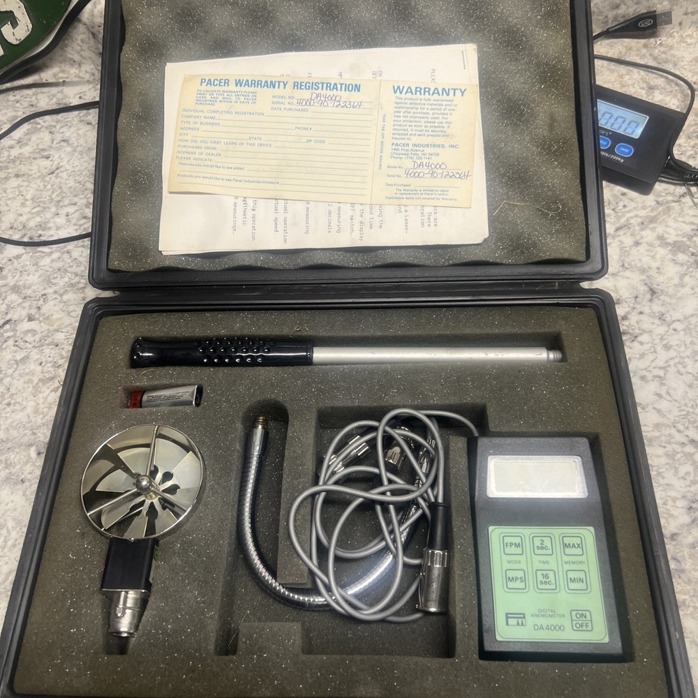 Pacer Industries DA4000 Digital Anemometer Kit Used/Tested