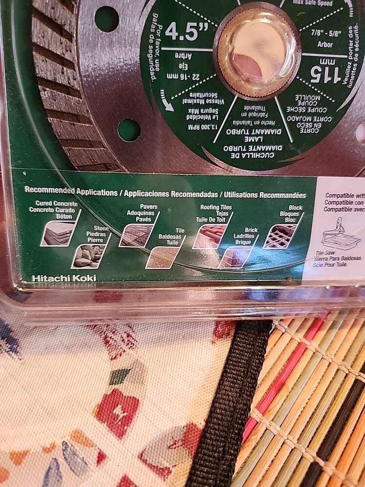Hitachi 4.5" Turbo Diamond Blade