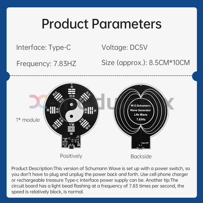 7.83Hz Schumann Wave Generator Ultra-Low Frequency Pulse Wave Generator Type-C