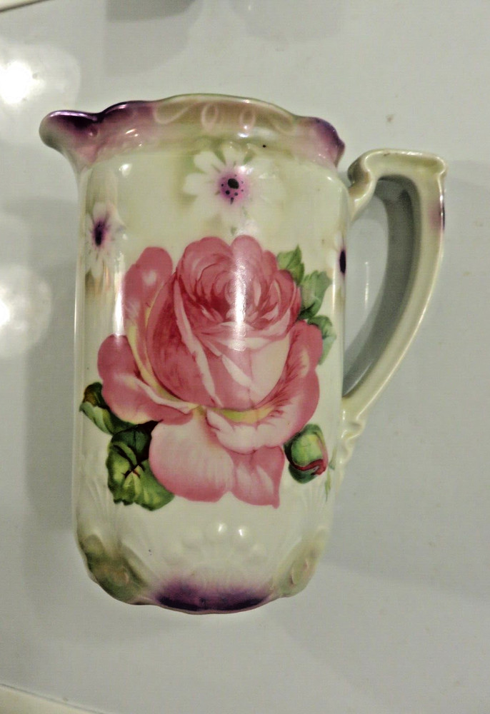 Pink Rose Pitcher ~ J Bavaria 6" Tall