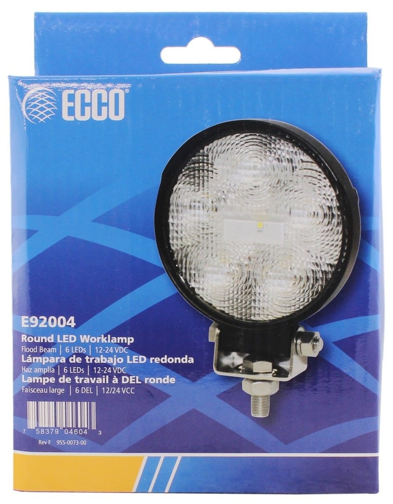 Genuine Ecco E92004 Round Work Light 700 Lumen Flood Pattern 6 LED's 12/24V