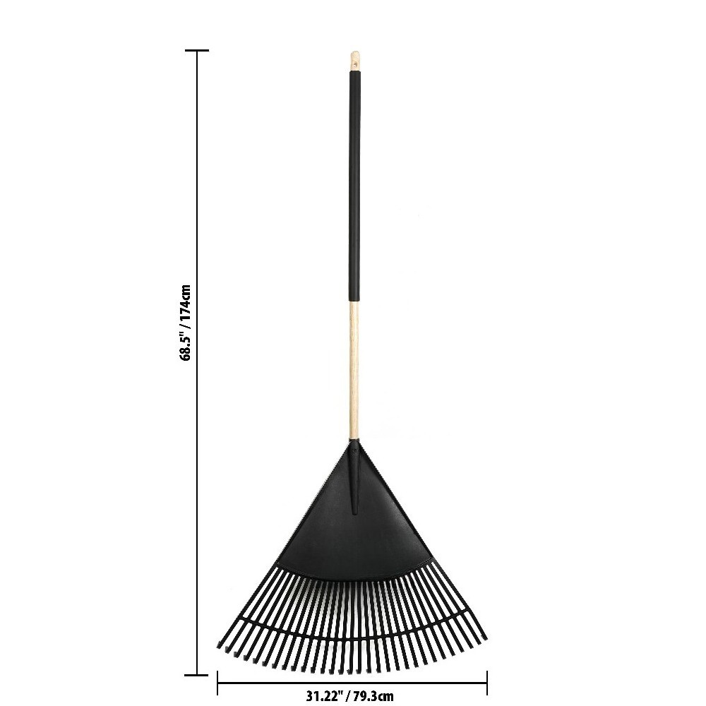 30-inch Wood and Poly Leaf Rake
