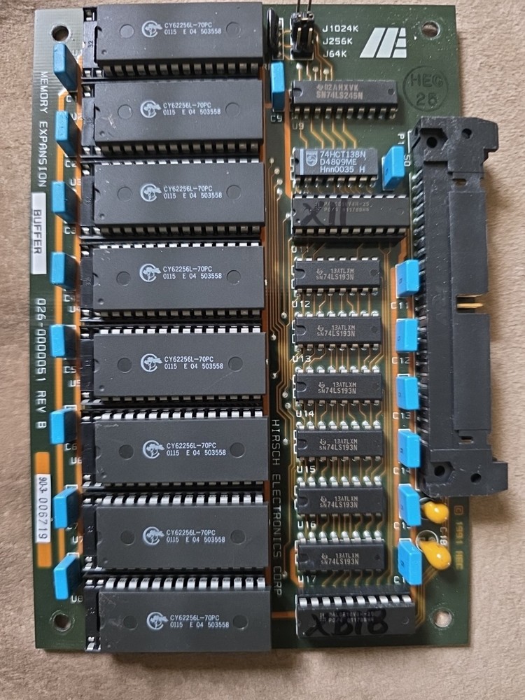 Hirsch Electronics Memory Expansion Board 32K Code 026-0000051 Rev B
