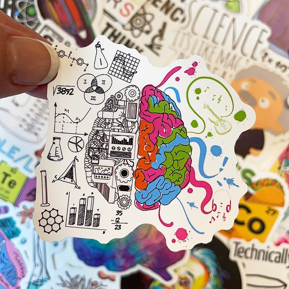 Chemistry Science Lab Stickers, Einstein, Biology, 50 pack
