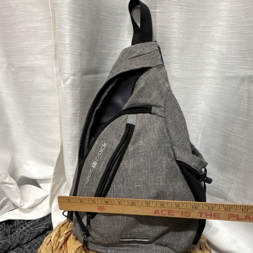 NeatPack Gray Polyester Daypack with RFID Blocking Pocket for Hiking Camping