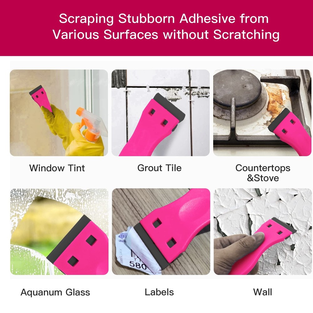 Plastic Razor Blade Scraper 2 Pack Razor Scraper With 100 Pcs Razor Blades For R