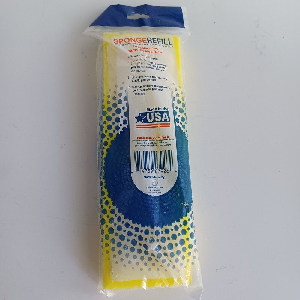 Sponge Mop REFILL TYPE I Cellulose Squeeze Head Butterfly Pad Sealed Package