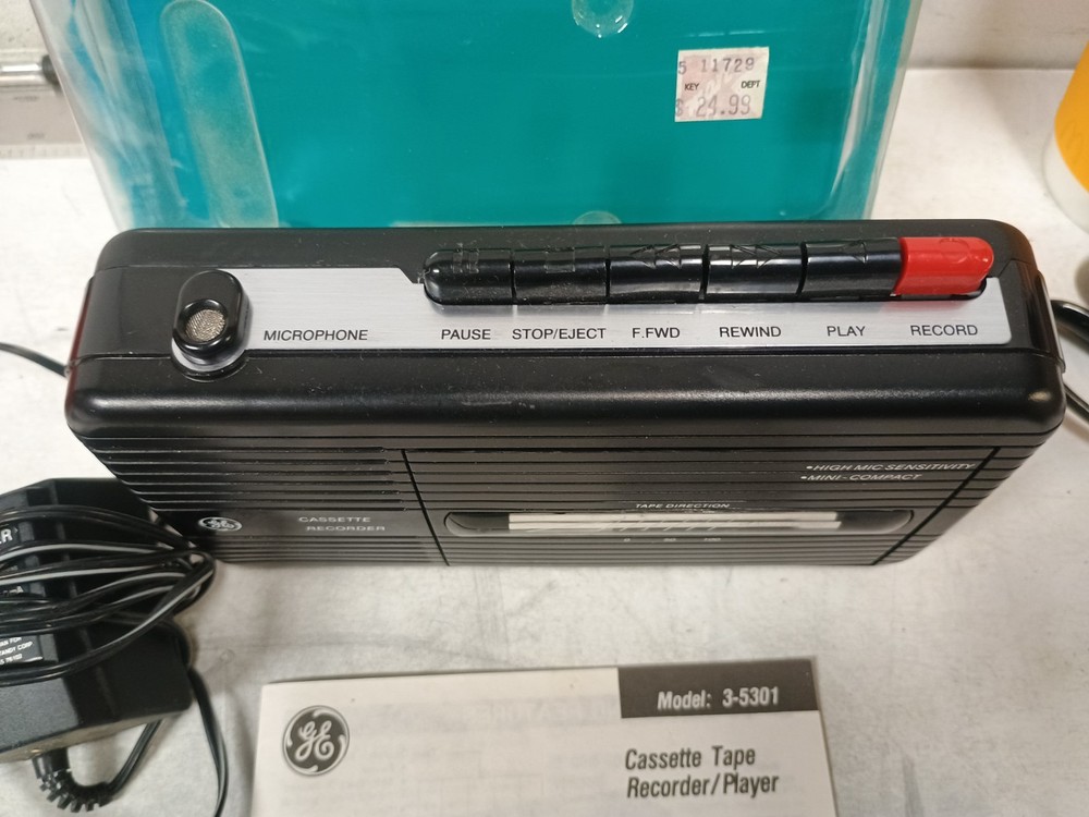 GE Compact Cassette Recorder 3-5301S Tested, Works