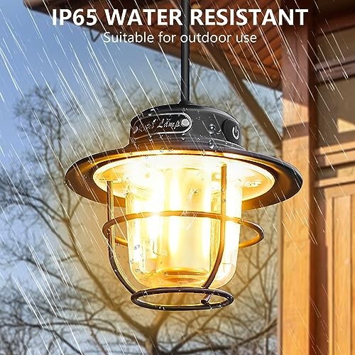Camping Lantern, Portable Camping Light, Rechargeable Lanterns 4 Light Black