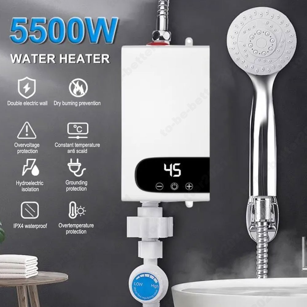 Tankless Water Heater Electric 110V 3500W Under Sink Instant Hot Water Heater
