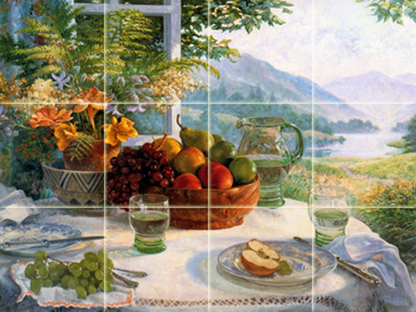 24 x 18 Art Landscape Fruit Grape Mural Ceramic Decor Backsplash Tile #43