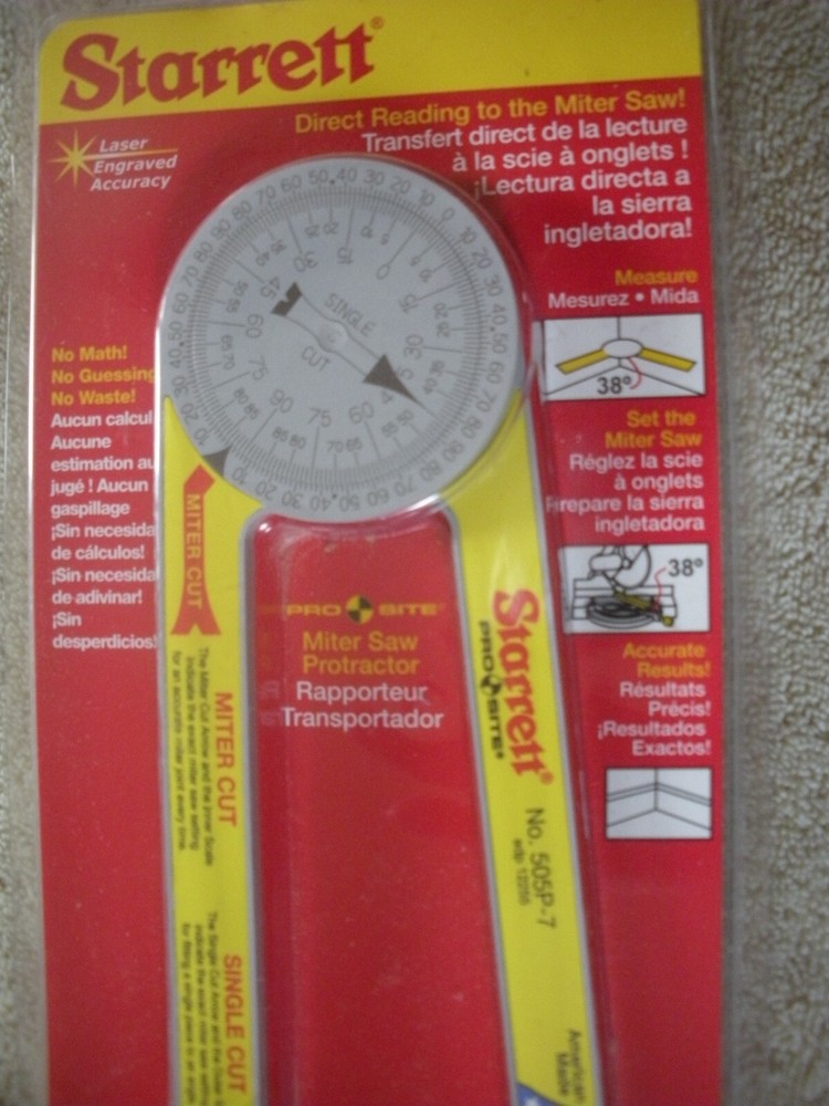 Starrett 505P-7 Dial Reading Miter Protractor, 7" Plastic