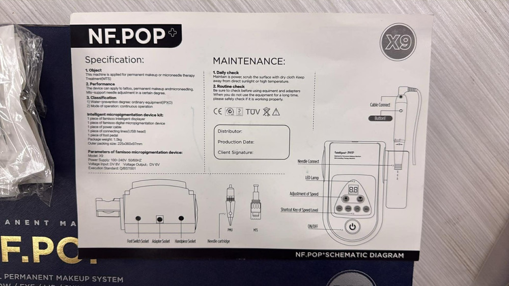 NF.POP X9 Intelligent Micropigmentation Device Kit tattoo, permanent makeup sys