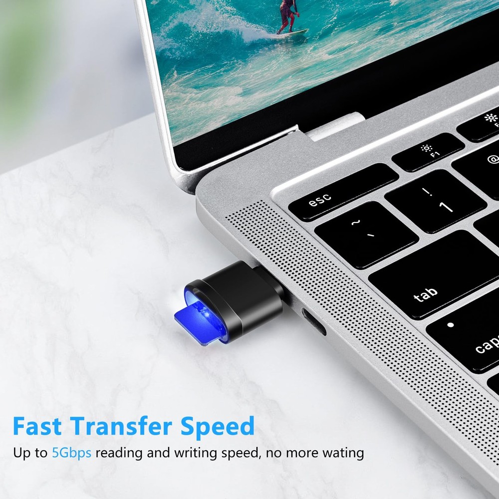 TF Card Reader, Micro SD Type C Memory Reader Black